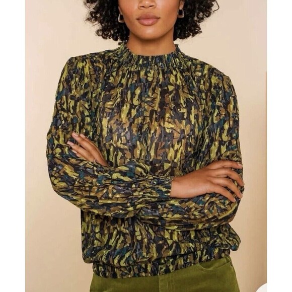 Maison D’Amelie Tops - Maison D’Amelie Bishop Sleeve Floral Semi Sheer Regency Blouse XL Whimsigoth